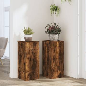 Plant Stands 2 pcs Smoked Oak - 30x30x70 cm - Hipomarket