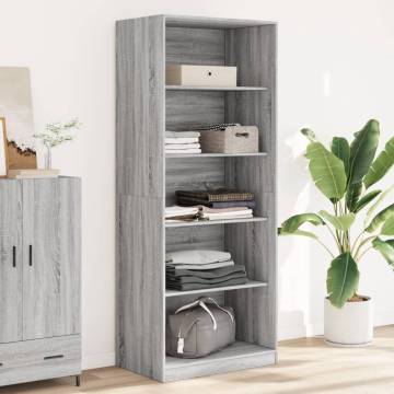 Wardrobe Grey Sonoma 80x50x200 cm - Durable & Stylish