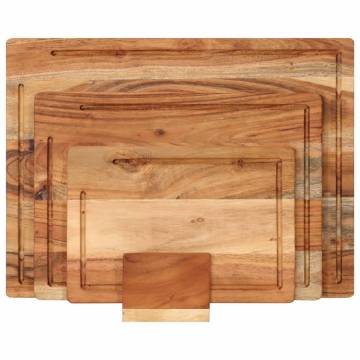 3 Piece Solid Wood Acacia Chopping Board Set | HipoMarket