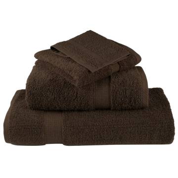 12 Piece Premium Towel Set SOLUND Brown - 600 gsm Quality