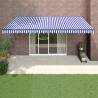 Retractable Awning Blue and White 5x3 m Fabric and Aluminium Colour blue and black Size 5 x 3 m Quantity in Package 1 