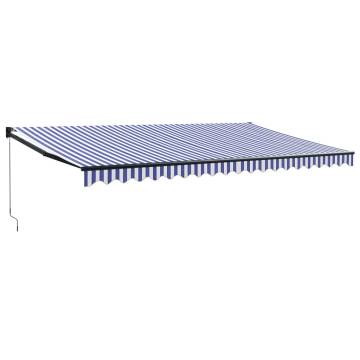 Retractable Blue & White Awning 5x3m | Durable & Stylish