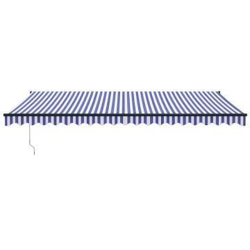 Retractable Blue & White Awning 5x3m | Durable & Stylish