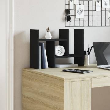 Desk Organiser Black - Compact Engineered Wood Storage