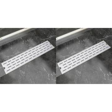 Linear Shower Drain 2 pcs 530x140 mm Stainless Steel | HipoMarket