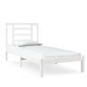 White Solid Wood Bed Frame 75x190 cm - Modern Style