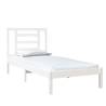 White Solid Wood Bed Frame 75x190 cm - Modern Style