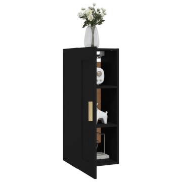 Wall Cabinet Black 35x34x90 cm - Stylish & Space-Saving