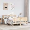 Solid Wood Pine Bed Frame with Headboard 160x200 cm