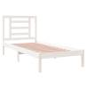 White Solid Wood Bed Frame 75x190 cm - Modern Style