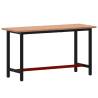 Workbench 150x55 cm - Solid Wood Beech & Sturdy Metal Frame