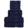 8 Piece Premium Towel Set SOLUND Navy Blue - 600 GSM Quality