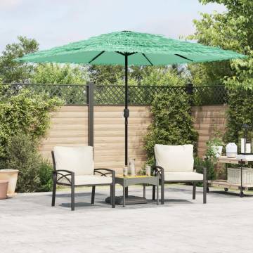 Garden Parasol with Steel Pole - Stylish Green Umbrella | HipoMarket