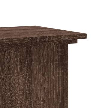 Brown Oak Plant Stand - 33x33x80 cm | Hipomarket