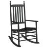 Black Poplar Wood Rocking Chair with Foldable Table | HipoMarket