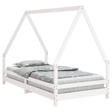 Kids Bed Frame White 90x190 cm Solid Pine - Fun & Sturdy