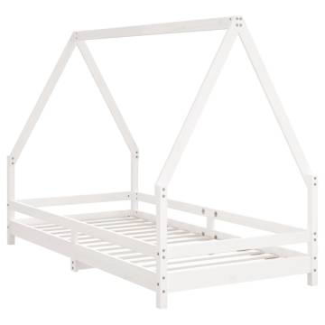 Kids Bed Frame White 90x190 cm Solid Pine - Fun & Sturdy