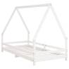 Kids Bed Frame White 90x190 cm Solid Pine - Fun & Sturdy