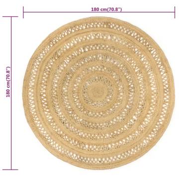 Handmade Braided Jute Rug 180 cm - Natural Home Decor