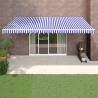 Retractable Awning Blue and White 5x3m - Hipomarket