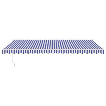 Retractable Awning Blue and White 5x3m - Hipomarket