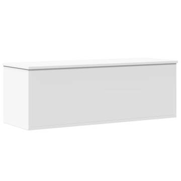 Storage Box White 102x35x35 cm | Durable Engineered Wood