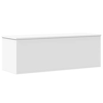 Storage Box White 102x35x35 cm | Durable Engineered Wood