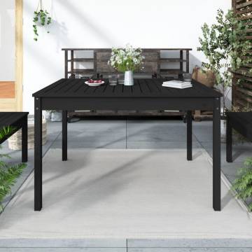 Black Garden Table 121x82.5 cm | Solid Pine Wood Furniture