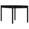 Black Garden Table 121x82.5 cm | Solid Pine Wood Furniture