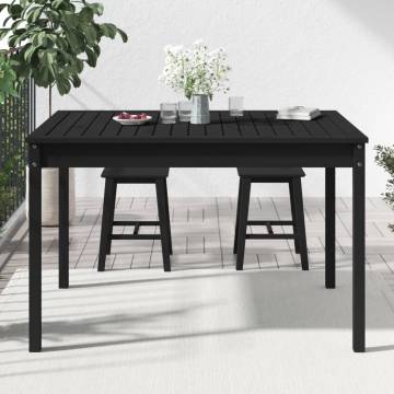 Black Garden Table 121x82.5 cm | Solid Pine Wood Furniture