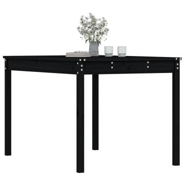 Black Garden Table 121x82.5 cm | Solid Pine Wood Furniture