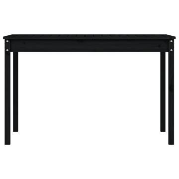 Black Garden Table 121x82.5 cm | Solid Pine Wood Furniture