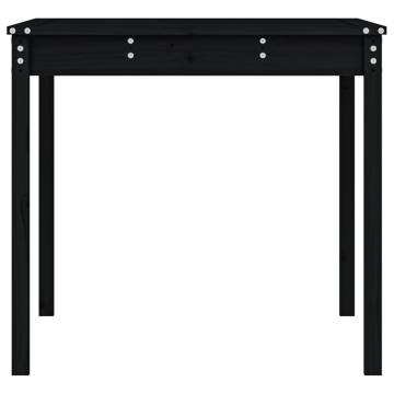 Black Garden Table 121x82.5 cm | Solid Pine Wood Furniture