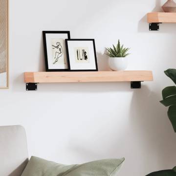 Untreated Solid Oak Wall Shelf 60x10x6 cm - Rustic Storage Solution