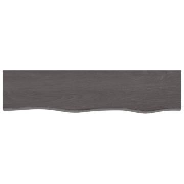 Wall Shelf Dark Brown 80x20x4 cm - Solid Oak Wood Storage