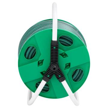 Free Standing Green Hose Reel with 20m PVC Hose Fitting Set