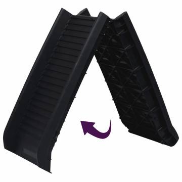 Folding Dog Ramp Black - 155.5x40x15.5 cm | Hipo Market