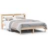 Small Double Bed Frame with Headboard - Solid Pine Wood 120x190cm