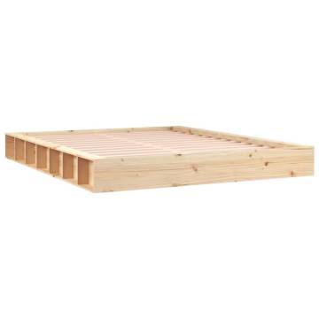 Solid Wood Bed Frame 200x200 cm - Sturdy & Stylish Design