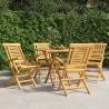 Folding Garden Chairs - 4 pcs Solid Teak | HipoMarket