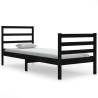 Black Solid Wood Pine Bed Frame 90x190 cm - Stylish & Sturdy