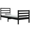 Black Solid Wood Pine Bed Frame 90x190 cm - Stylish & Sturdy