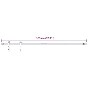 Mini Sliding Cabinet Door Kit - Carbon Steel White 183 cm