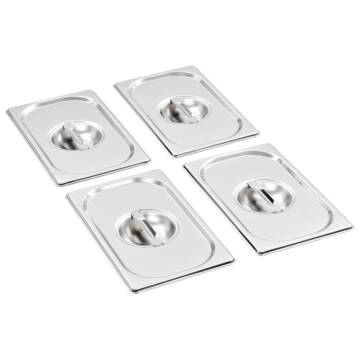 Stainless Steel Lids for GN 14 Pan - Set of 4 | HipoMarket