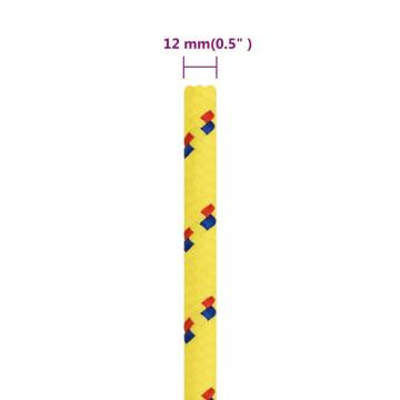 Boat Rope Yellow 12mm 50m Polypropylene - Durable & Versatile