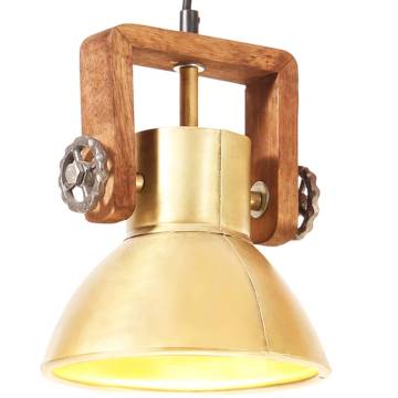 Industrial Hanging Lamp 25W Brass Round 19cm E27 - Hipomarket