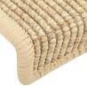 Beige Sisal-Look Stair Mats - 15 pcs Self-Adhesive | Hipo Market