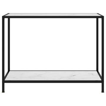 Stylish White Console Table 100x35x75 cm - Tempered Glass