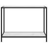 Stylish White Console Table 100x35x75 cm - Tempered Glass