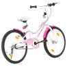 Kids Bike 20 Inch Pink and White | Hipomarket UK